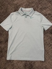 EUC Nike Dri Fit Polo Shirt Boys Large Teal White Striped