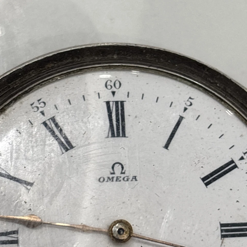 Ancienne montre argent gousset homme savonnette oméga - Photo 2/4