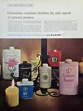 J L Clark Convenience Containers Cosmetics Products Vintage Print Ad 1965