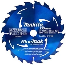 MAKITA B-15198 BLUEMAK 235mm x 20 TEETH 25mm BORE TCT CIRCULAR SAW BLADE