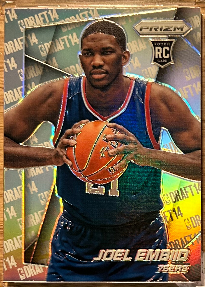 2014-15 JOEL EMBIID PANINI PRIZM PHOTO VARIATIONS SILVER ROOKIE CARD RC #33!