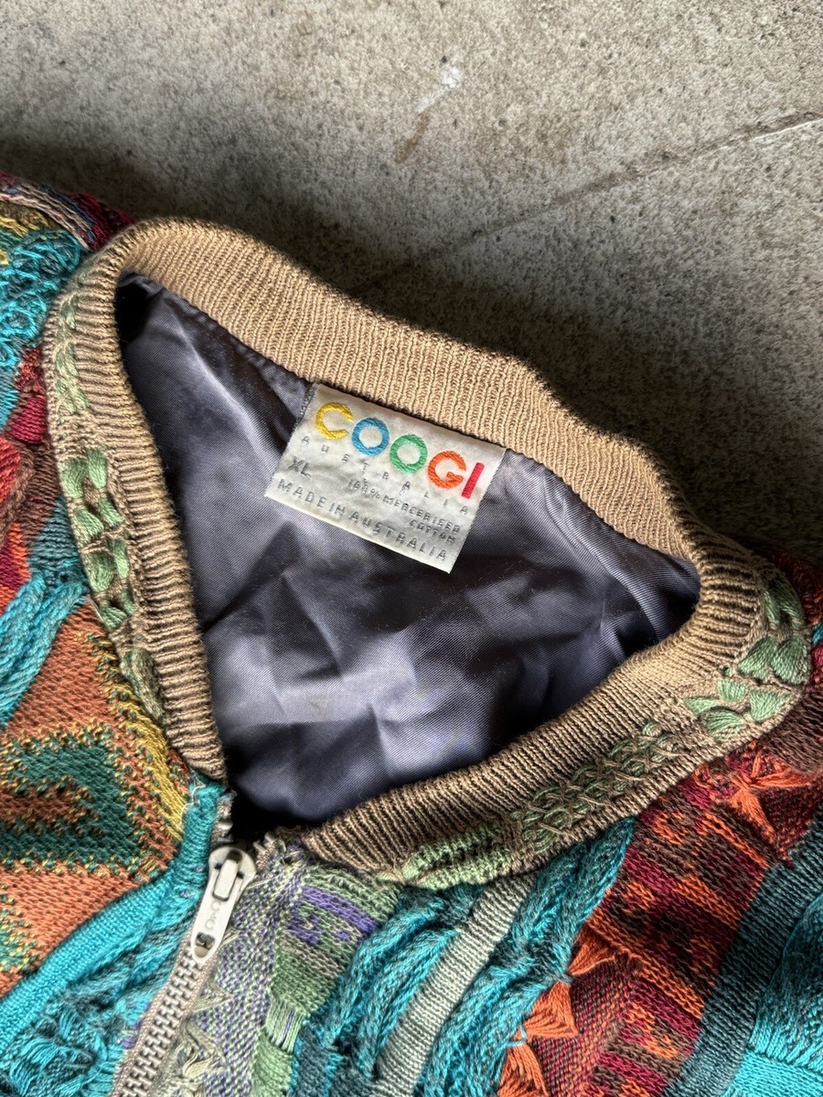 Coogi Australia カラフルカーディガン XL Vintage COOGI AUSTRALIA Lined Sweater Jacket XL Multicolor