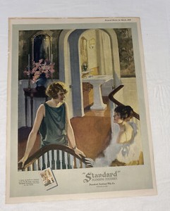 Antique 1923 Standard Plumbing Fixtures Advertisement Poster Pictorial Review