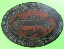 VTG STATE FARM MUTUAL AUTO INS PLAQUE LICENSE PLATE NEBRASKA FARM BUREAU FEDERAT