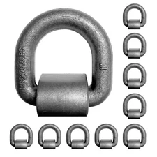 10 Pack Heavy Duty 1" Weld On D Ring Forged Steel Flatbed Trailer Truck 45000 Lb