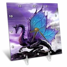 3dRose LLC Fairytale Dragon 6 by 6-Inch Desk Clock 6x6 Desk Clock