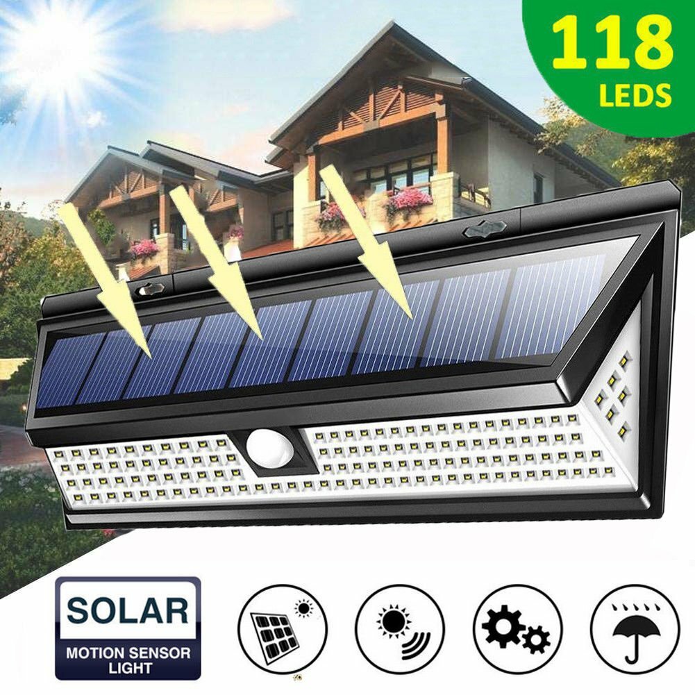 Solar Light 4 LED Solar Powered Lamp PIR Motion Se... - Grandado