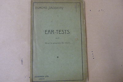 books  EAR TESTS and how to prepare for them, Osmond Daughtry 1911