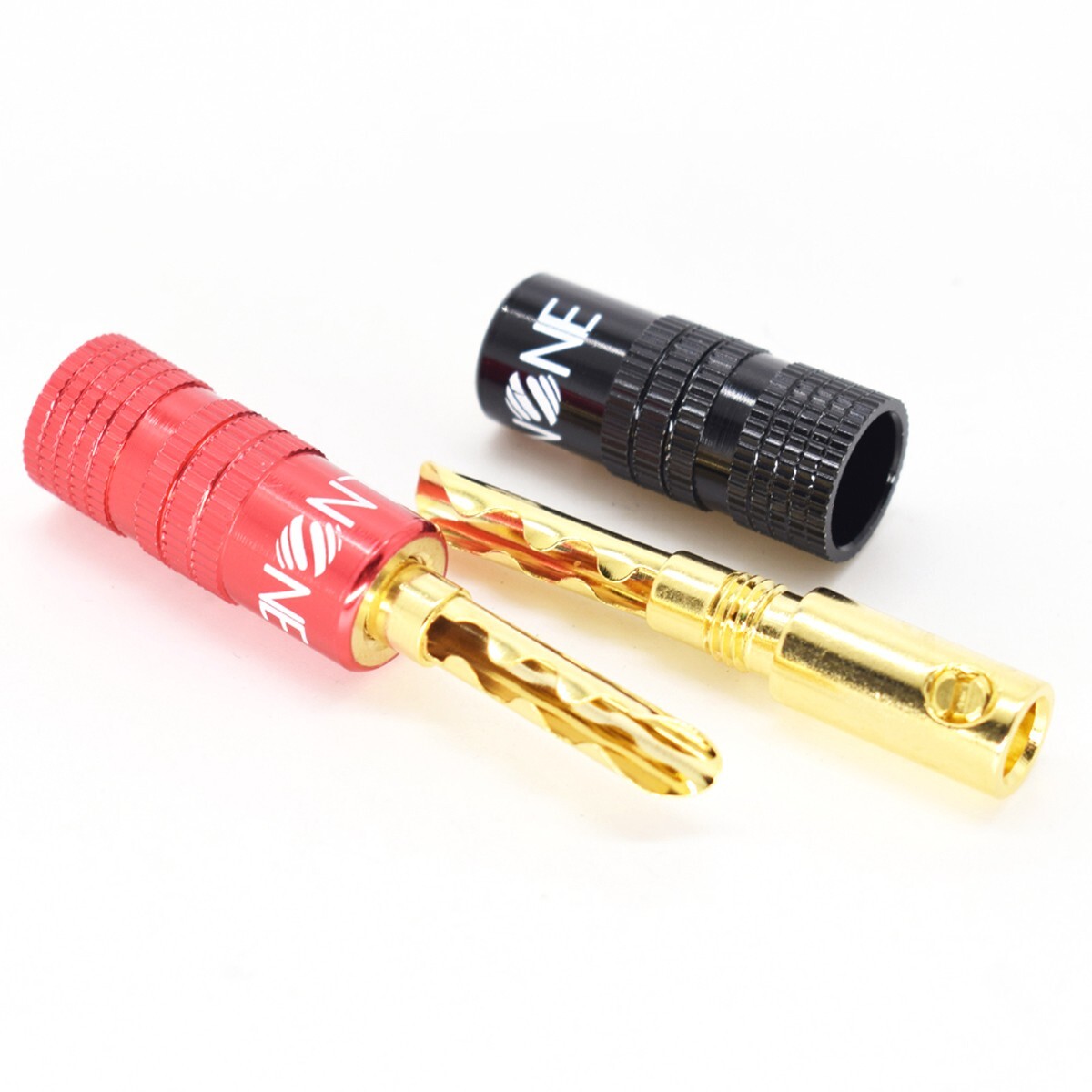 2pcs ELNONE Gold Plated Audio BFA Banana Plug Speaker Cable Connectors Screws
