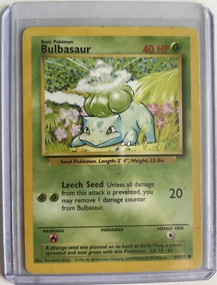 Pokémon TCG Unlimited Base Set Bulbasaur 44/102 LP | eBay