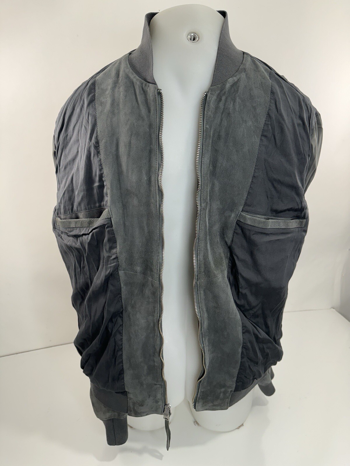 ALL SAINTS - SUEDE LEATHER Kemble Bomber Mens L / XL Jacket - EXCELLENT image 6
