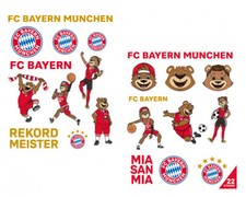FC Bayern München 2er Set Aufkleberbogen - Maskottchen -  Aufkleber Set FCB