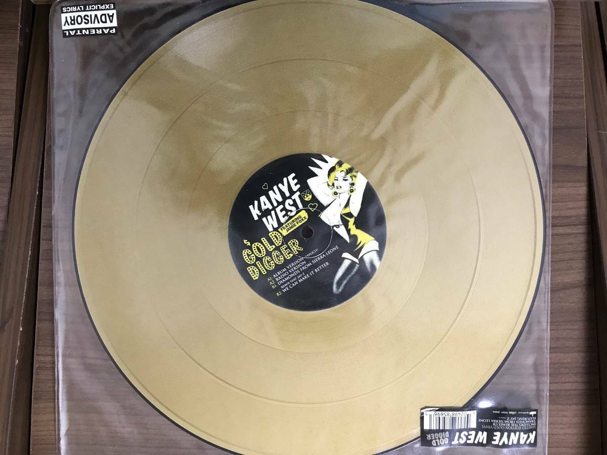 Kanye West / Gold Digger Remix 12 Picture Disc Gold Color Vinyl 2005 Jay-z