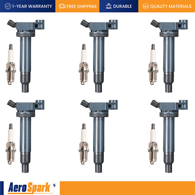 6x Ignition Coil & 6x Spark Plug for Toyota Camry V6 3.0L UF267
