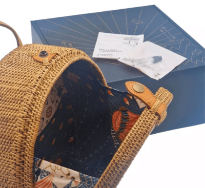 Crabtree & Evelyn wicker/wood backpack purse pocketbook’ shoulder bag purse nwt Crabtree & Evelyn wicker/wood backpack purse pocketbook  main image 4