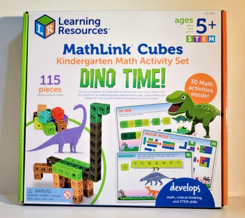 MathLink Cubes Kindergarten Math Activity Set - Dino Time by Learning Resources-image