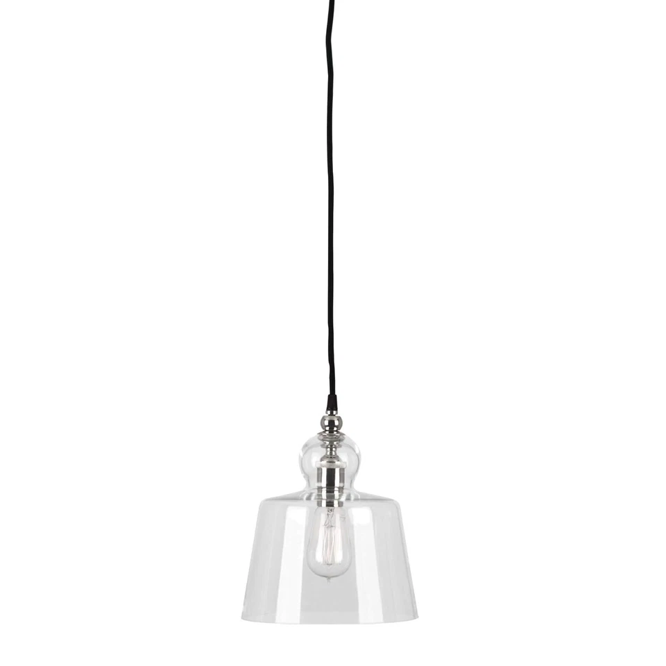 Colgante Robert Abbey Light S746 9" níquel pulido Albert con pantalla de vidrio transparente Foto 3 de 4