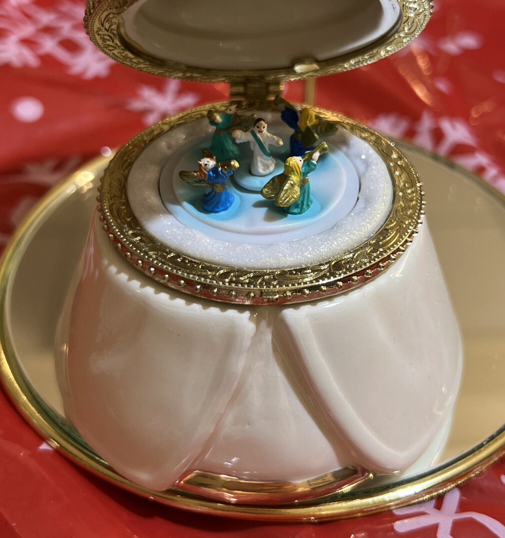 Mr Christmas Porcelain Angel Musical Trinket Box Ornament 5" eBay