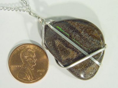 Pendentif Argent Sterling Avec Opale Australienne - Monture Câble, 25mm X 44mm, Neuf