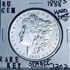 1888 S BU GEM MORGAN SILVER DOLLAR UNC MS+++ U.S. MINT RARE KEY COIN 3202
