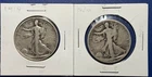 LOT of 2 Coins 1919 & 1920 P Walking Liberty Half Dollar. Circulated. Ungraded