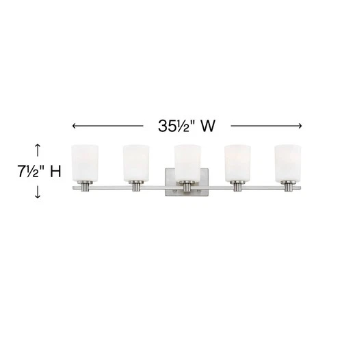 Hinkley Karlie 35 1/2"W Brushed Nickel 5-Light Bath Light - Picture 5 of 10