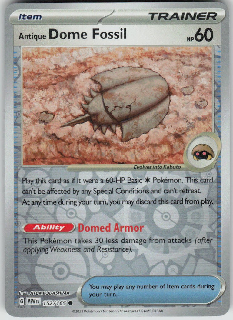 Pokemon Antique Dome Fossil Common SV: Scarlet & Violet 151 152/165 NM