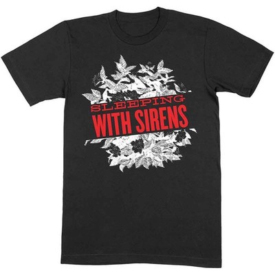 Sleeping With Sirens 'Floral' (Schwarz) T-Shirt NEU