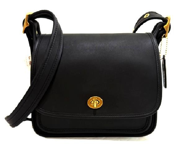 NWT Coach Y2K Vintage Rambler Legacy Flap Black Leather Crossbody