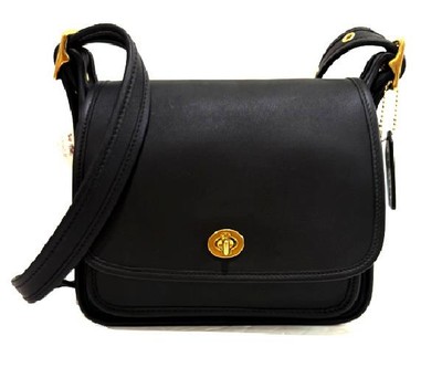 NWT Coach Y2K Vintage Rambler Legacy Flap Black Leather Crossbody