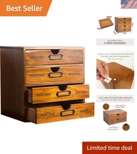 Versatile 4-Drawer Wood Organizer - Ideal for Crafting, Sewing & Office Supplies