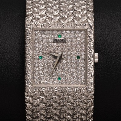 Piaget Watch Vintage Diamond Dial 18K Gold Emperador 9131 D2