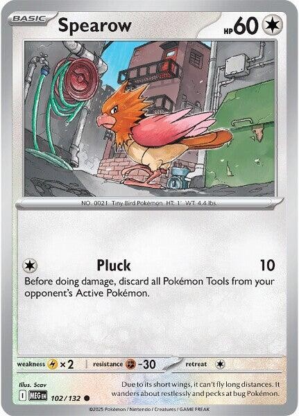 Spearow - Common ME01: Mega Evolution 102/132 NM Reverse Holo