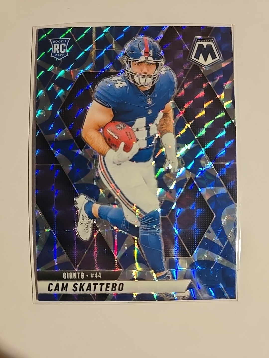 2025 Panini Mosaic Cam Skattebo RC Reactive Blue  Mosaic Rookie #305 NY Giants