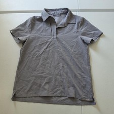 FIGS Polo Shirt Womens XS Gray Short Sleeve Technical Collection Scrub Tunic Top