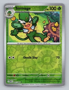 Simisage 005/086 Reverse Holo Black Bolt BLK  Pokemon Scarlet  & Violet TCG