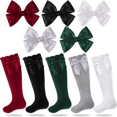Syhood 5 Pairs Colorful Baby Knit High Socks - Infant Large, Multicoloured 