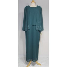 Nox Anabel 100 Mother of Bride Gown W/Jacket-Size M-HUNTER GREEN-NEW