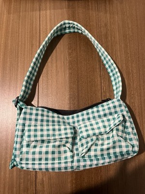 Baggu Cargo Shoulder Bag - Gingham Green