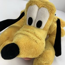 Disney Pluto Plush Stuffed Animal Dog 16" Green Collar Mickey Mouse Pal