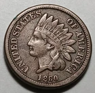 1860 INDIAN CENT FINE CONDITION