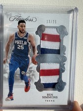 2017-18 Panini Donruss Ben Simmons Dual Patch Rookie Card 76ers 13/25 Philly. rookie card picture