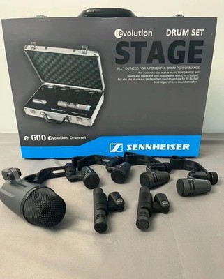 Sennheiser Drum Kit 600 e600 Drum Mic Package with Case e602 e604 e614 US