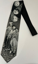 Ralph Marlin Three Stooges Tie Harry Moe Curly USA Made Vintage