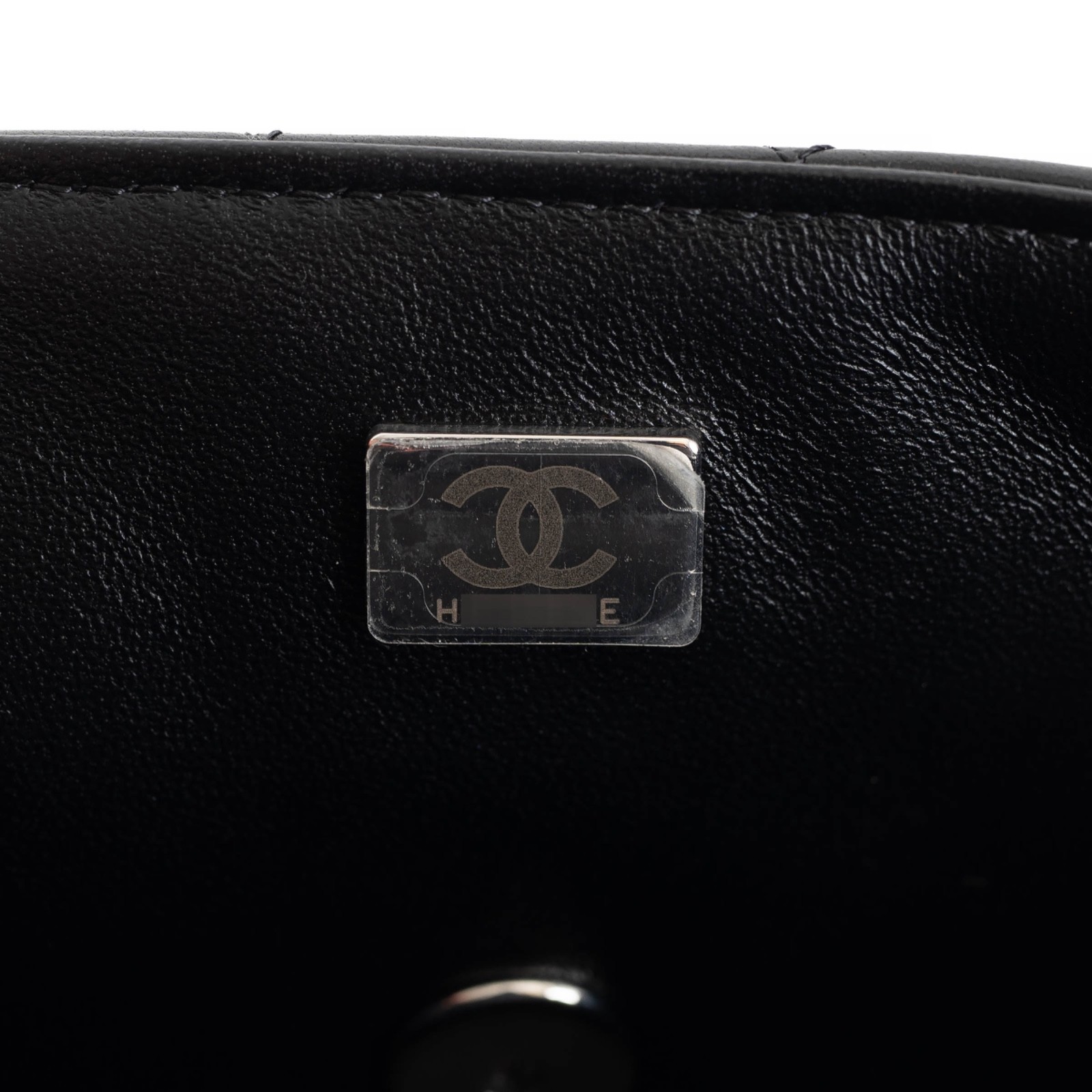 72403 auth CHANEL black lambskin leather CLASSIC MINI RECTANGULAR Bag image 7