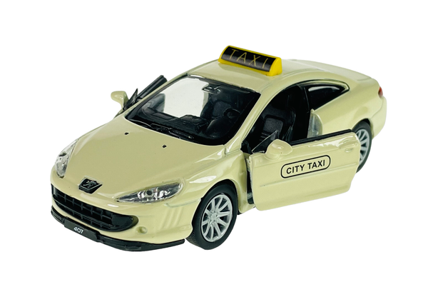 Welly Peugeot 407 Coupe Taxi 1:34 Die Cast Metal Model New In Box 42368-image