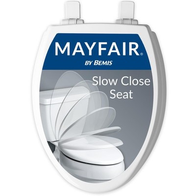 Cassel slow close toilet seat, easy clean non-slip premium wood seat, install...
