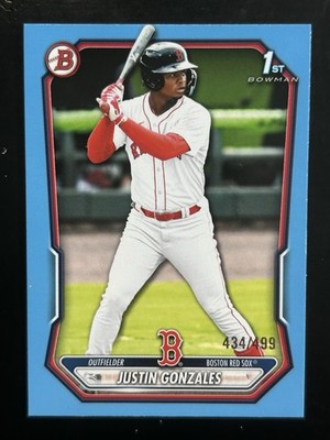 2026 Bowman Justin Gonzales 1st Paper Sky Blue /499 Boston Red Sox #BP-141