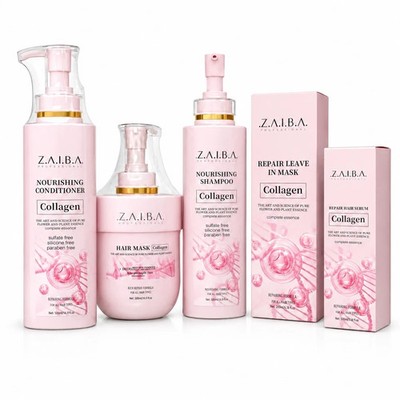 ZAIBA Collagen Hair Repair 5PC Set | Shampoo Conditioner Mask Serum & Treatment