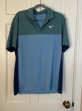 Nike Victory Men's Dri-FIT Golf Green and Blue Polo Shirt Size L Performance